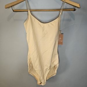 Capezio Womens Camisole Leotard with Bra Tek Size Large Nude color